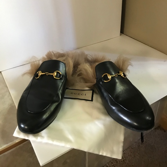 gucci fur lined slides
